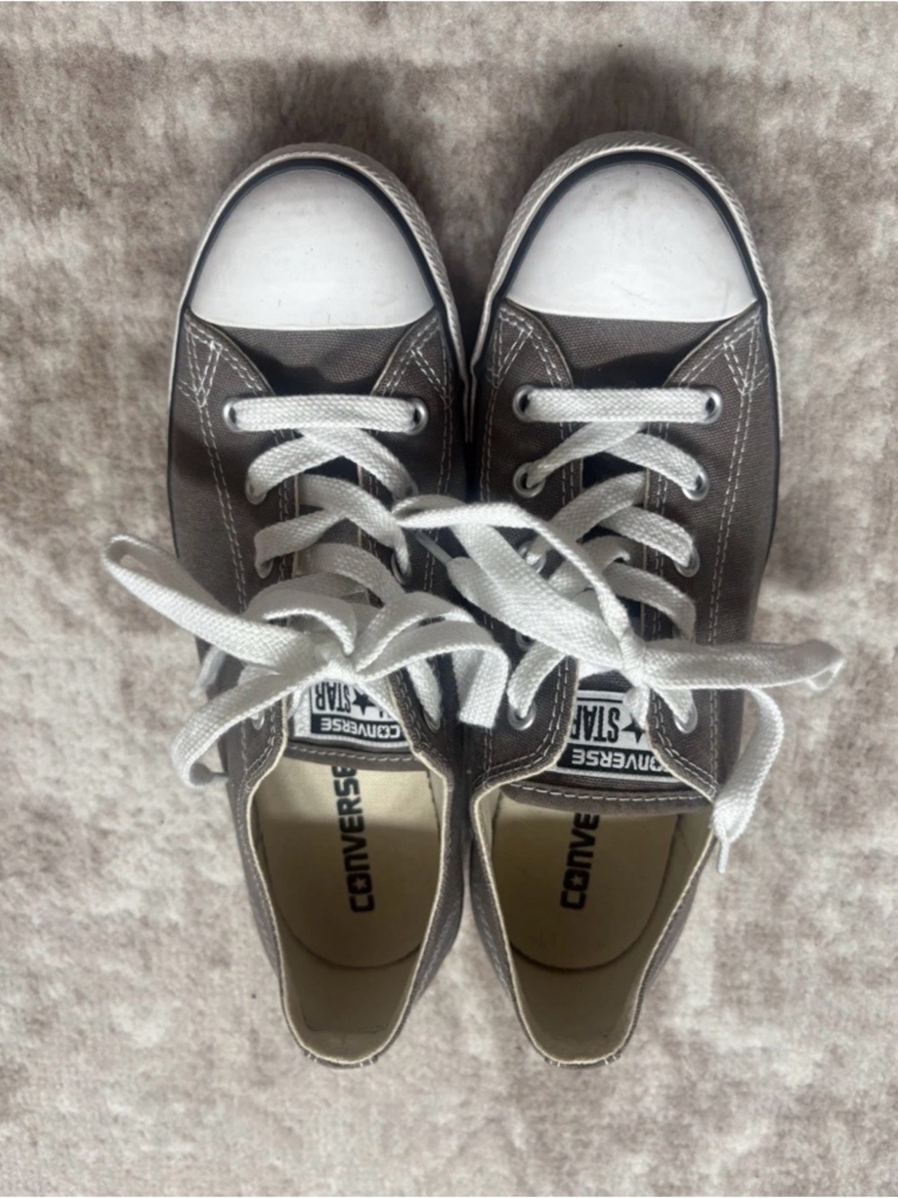 Converse Low Top Sneakers in Brown and White